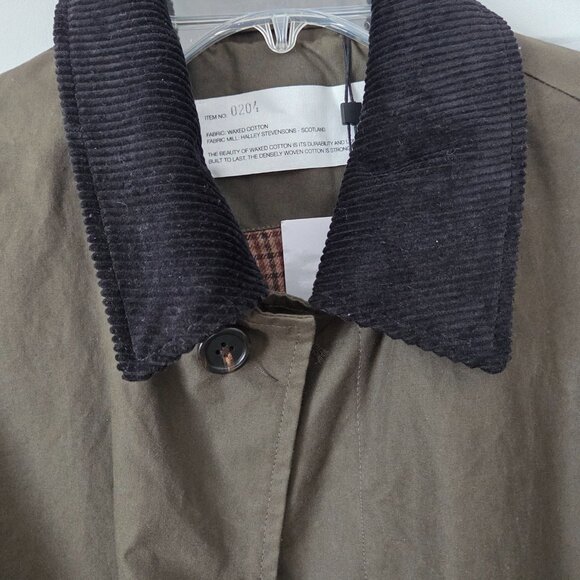 Selected Homme Olive Green Wax Coat (Brand New w Tags) - Sz L- fabulous & Rare - Picture 2 of 12